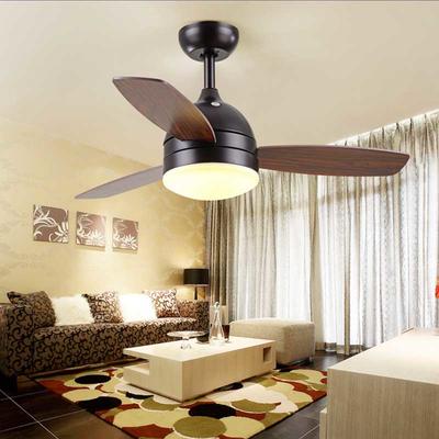 HJ621 American Style Elegant Ceiling Fans With 3 Black Wooden Fan Blades And LED Light