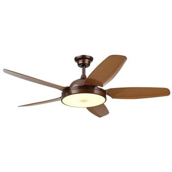 HJ026 European Ceiling Fans With Lights And 5 Coffee Wooden Fan Blades
