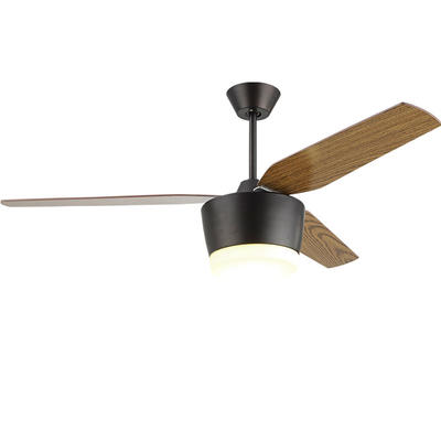 American Style Ceiling Fan Light Kit With 3 Black Wooden Fan Blades HJ006
